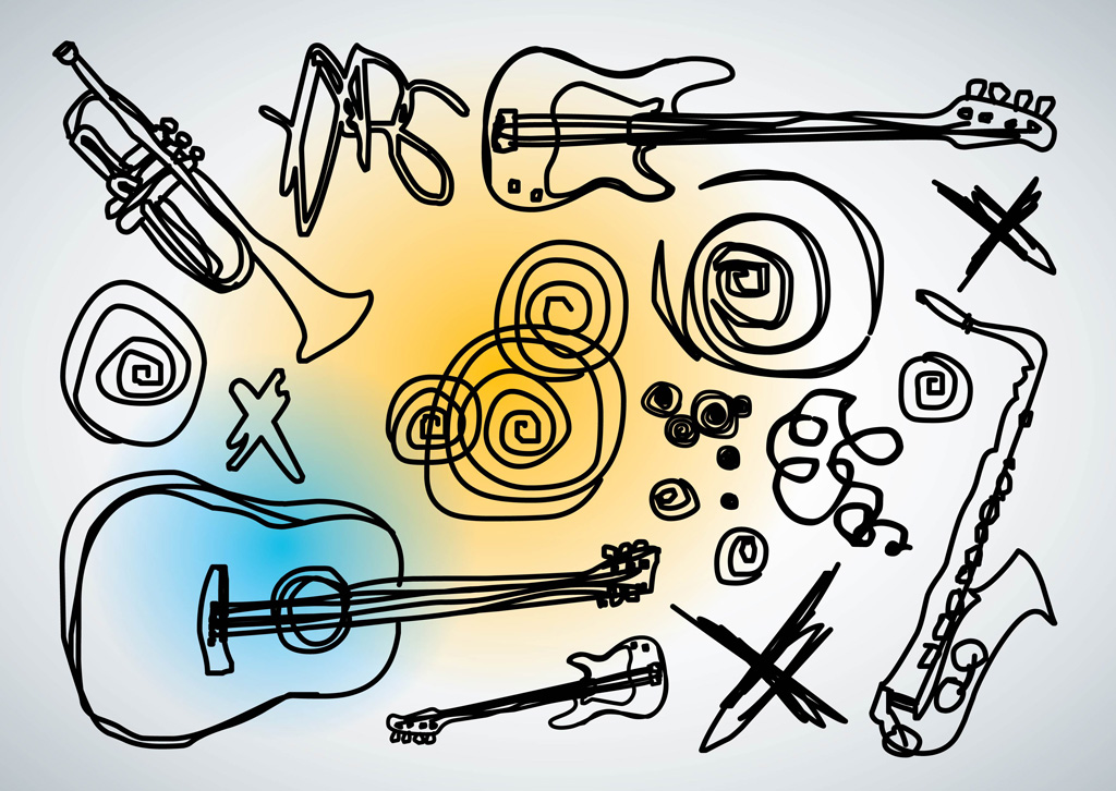 1024x726 Music Vector Doodles Vector Art Graphics