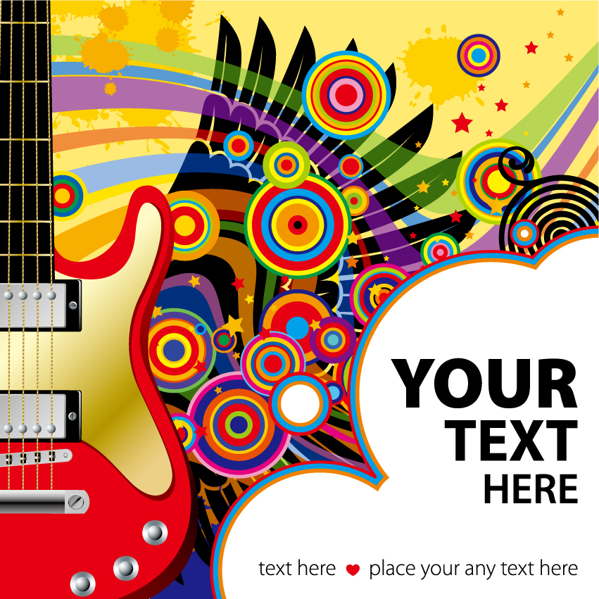 851x851 Colorful Wings Guitar Music