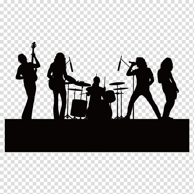 800x800 Group Of Band Illustration, Silhouette Singing Music, Silhouette