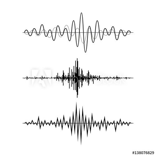 500x500 Music Sound Waves Set Isolated On White Background Audio