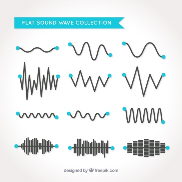 626x626 Set Of Sound Waves With Blue Circles Vector Free Download