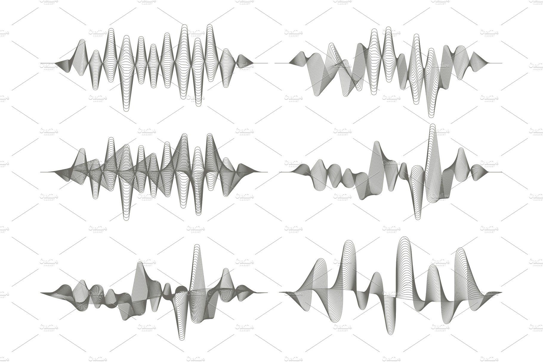1820x1213 Set Of Sound Waves
