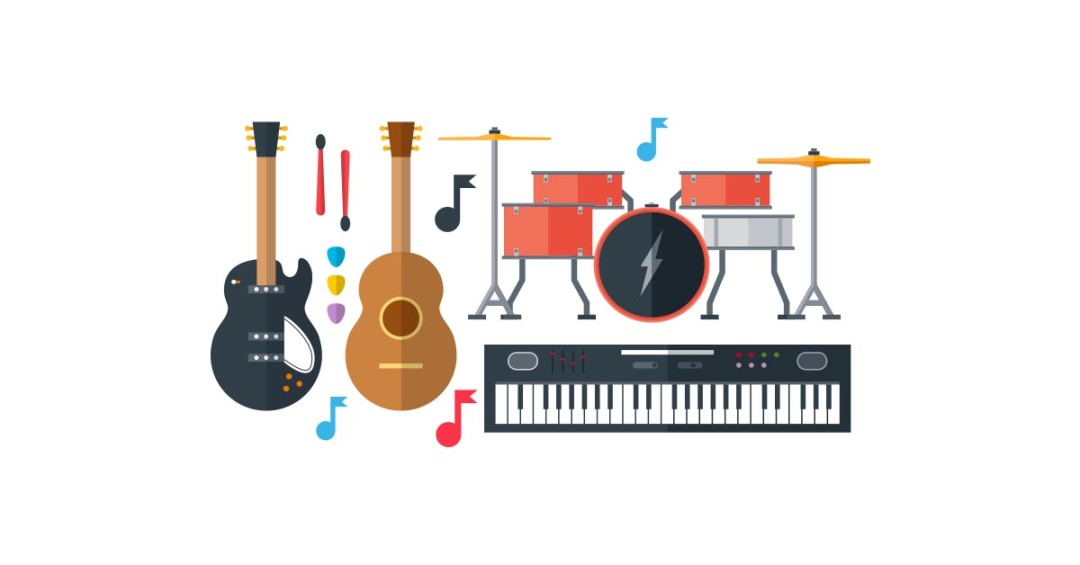 1080x565 Music Instruments Vector Pack Free Download The Graphic Cave