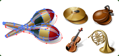 389x186 Musical Instruments Vector Icons With Custom Icon Design Service