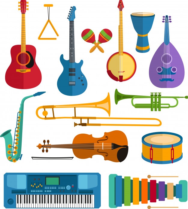 626x696 Set Of Music Instrument Vector Free Download