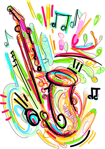 422x600 Hand Drawn Colored Musical Instruments Vector Free Vector