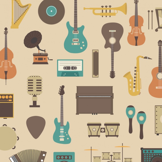 626x626 Pattern About Musical Instruments Vector Free Download