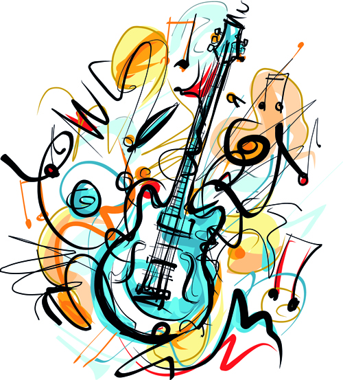 500x553 Hand Drawn Colored Musical Instruments Vector Over Millions