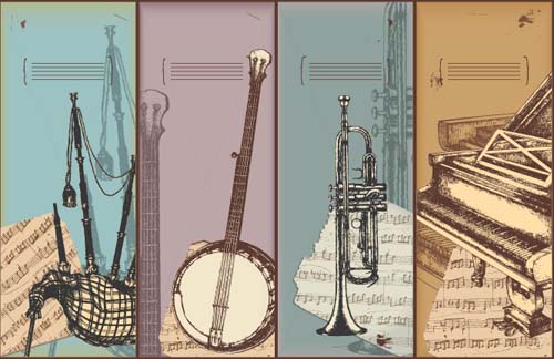 500x324 Hand Drawn Vintage Musical Instruments Vector Over Millions