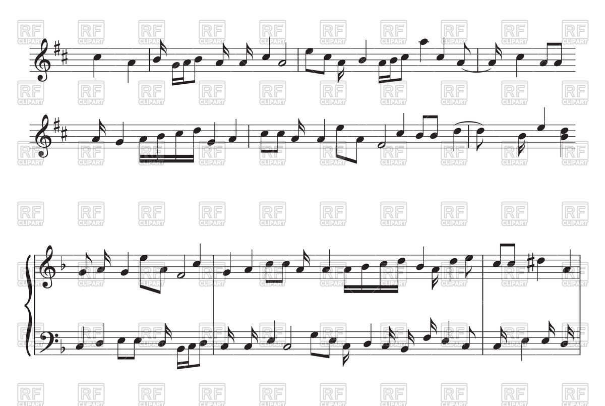 1200x805 Music Staff With Music Notes Vector Image Of Objects Olenadesign