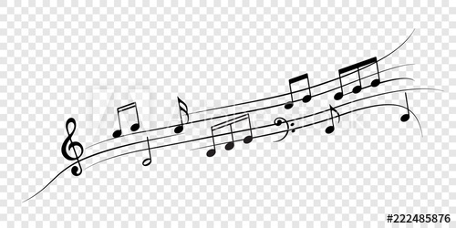 500x250 Music Notes Vector Background Of Tune Quaver For Musical Poster