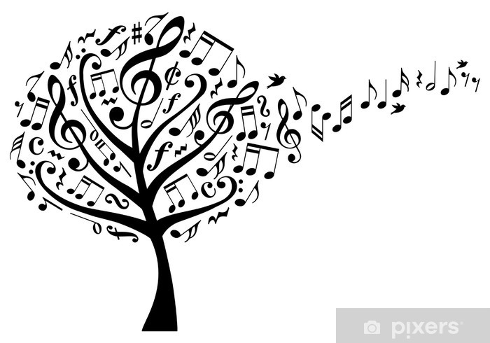 700x490 Music Tree With Musical Notes, Vector Table Desk Veneer Pixers