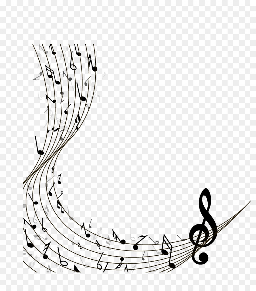 1080x1224 Free Vector Musical Notes And Staff Png