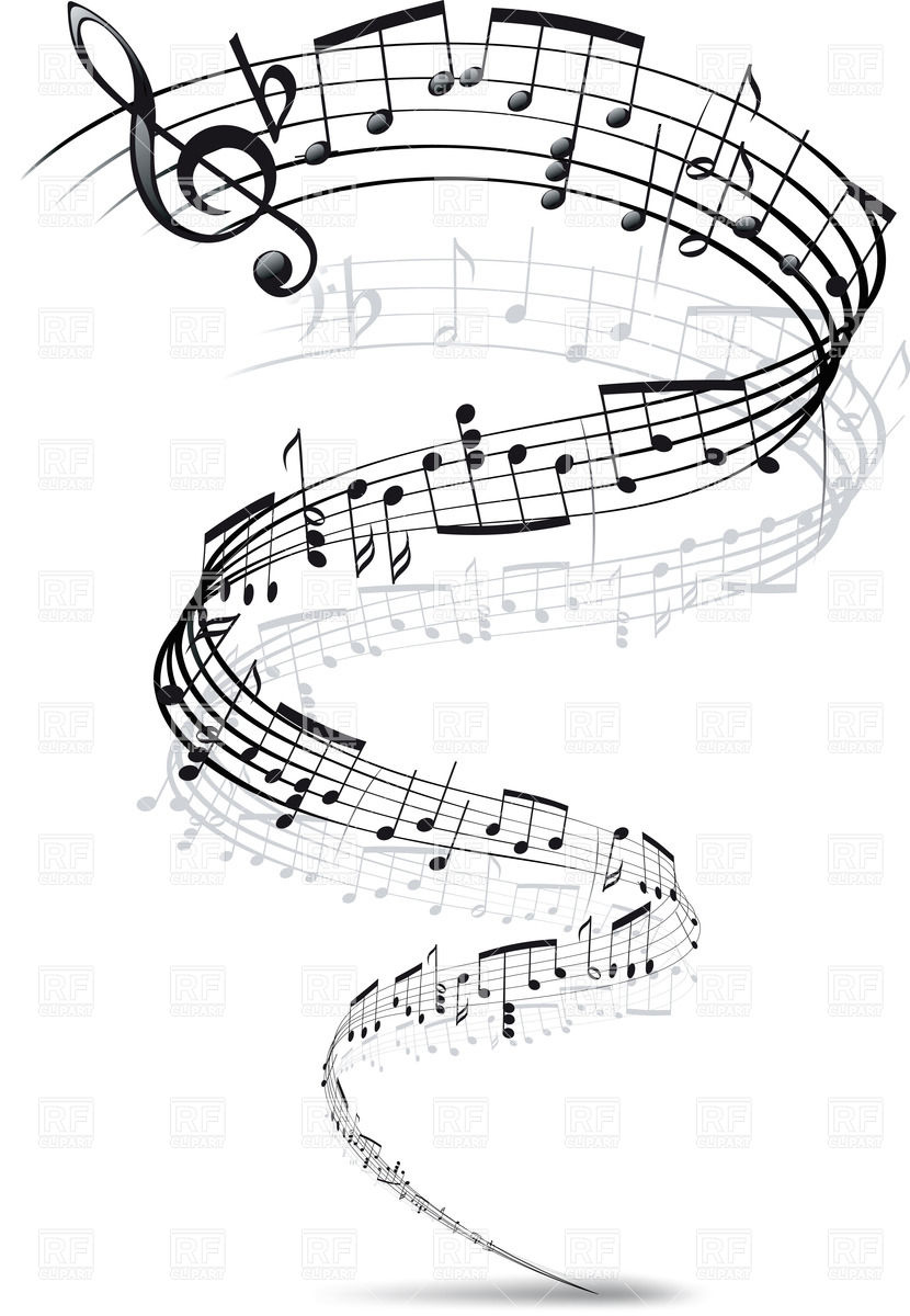 830x1200 Music Notes Twisted Into A Spiral Vector Image Of Signs, Symbols