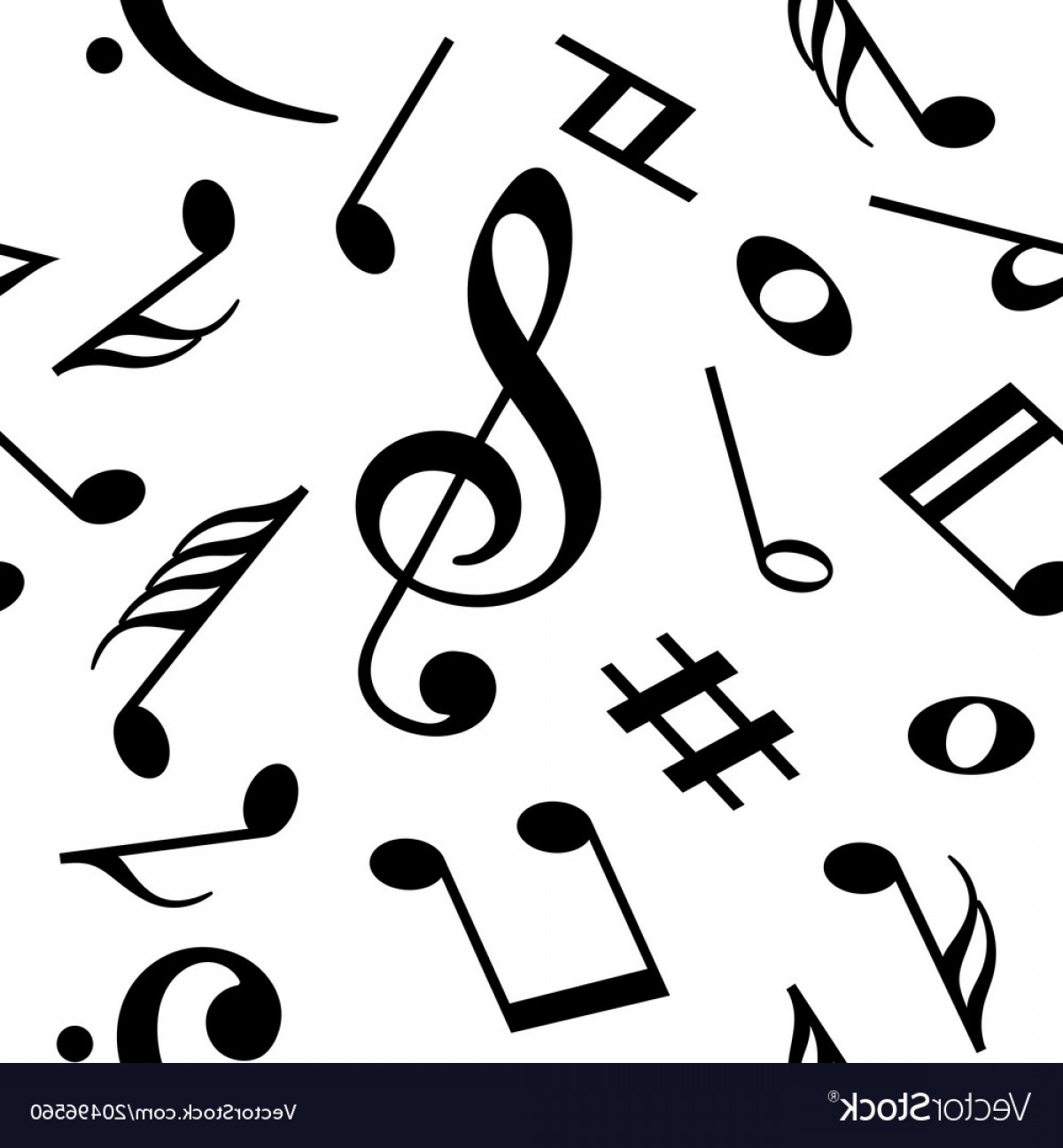 1200x1296 Seamless Pattern With Music Notes Vector Soidergi