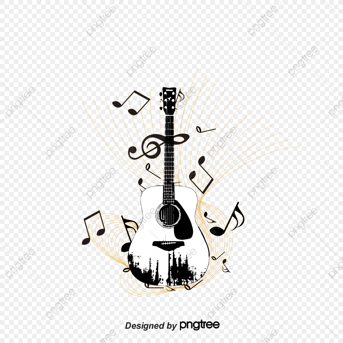 1200x1200 Vector Guitar And Musical Notes, Guitar, Note, Music Line Spectrum