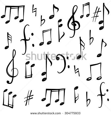 450x470 Music Notes And Signs Set Hand Drawn Music Symbol Sketch