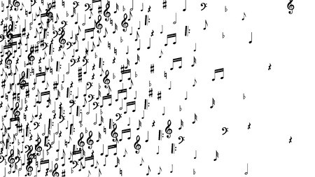 450x253 Musical Notes On White Background Many Random Falling Bass