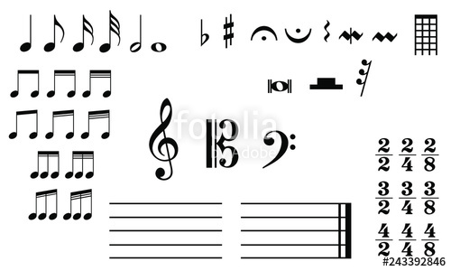 500x300 Musical Symbols Treble Clef Notes Stock Image And Royalty Free