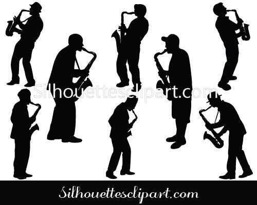 500x400 Saxophone Player Silhouette Vector Music Silhouette Vector