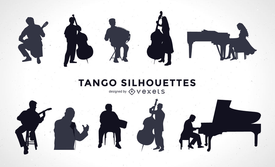 900x546 Tango Musicians Silhouette Set