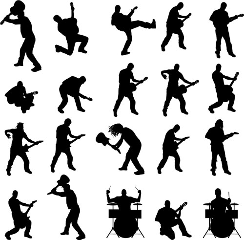 500x491 Vector Musicians Silhouetter Set Free Download