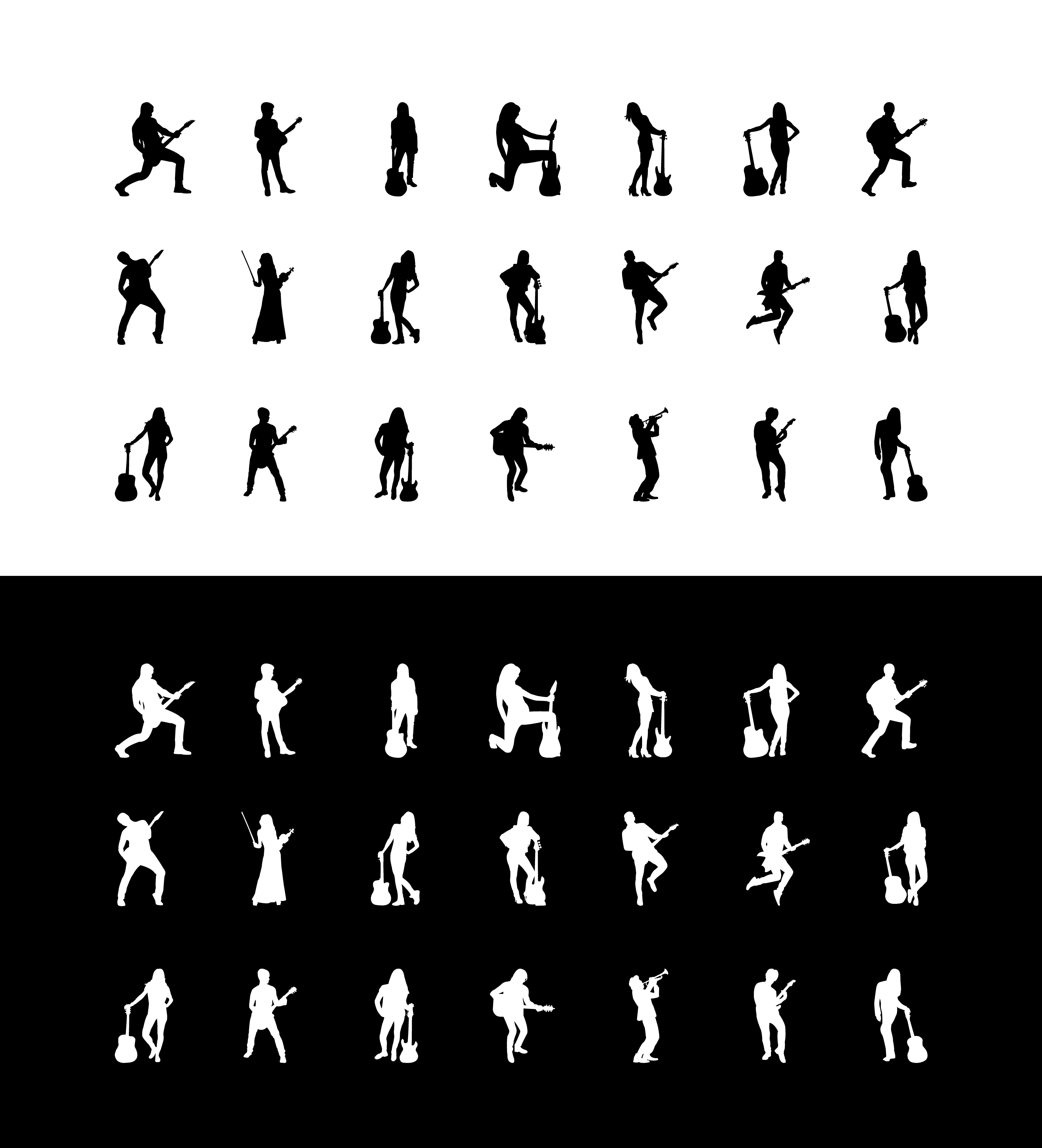 5000x5506 Download Musician Silhouette Vectors Frebers