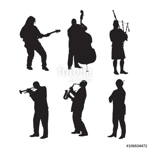 500x500 Jazz Musician Silhouette Stock Image And Royalty Free Vector