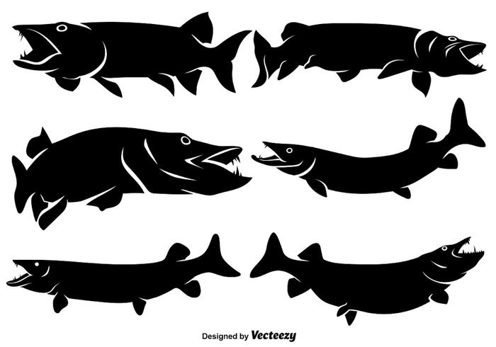 700x490 Vector Flat Muskie Iconssilhouettes