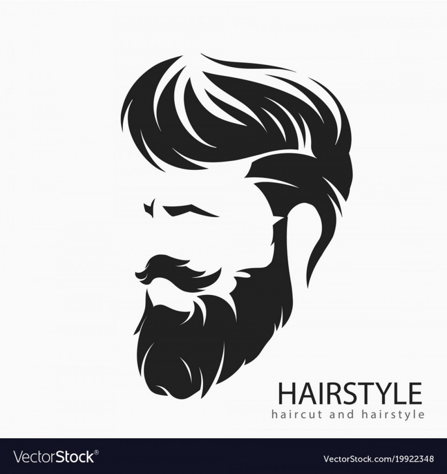 1440x1527 Mens Hairstyle With A Beard And Mustache Vector Handandbeak