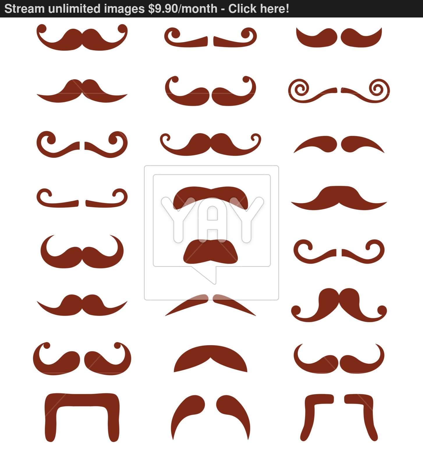 1453x1600 Brown Moustache Or Mustache Vector Icons Set Vector