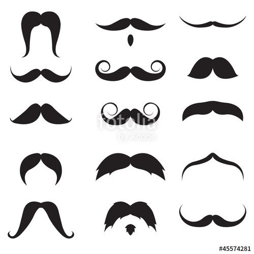 500x500 Mustache Vector Set Stock Image And Royalty Free Vector