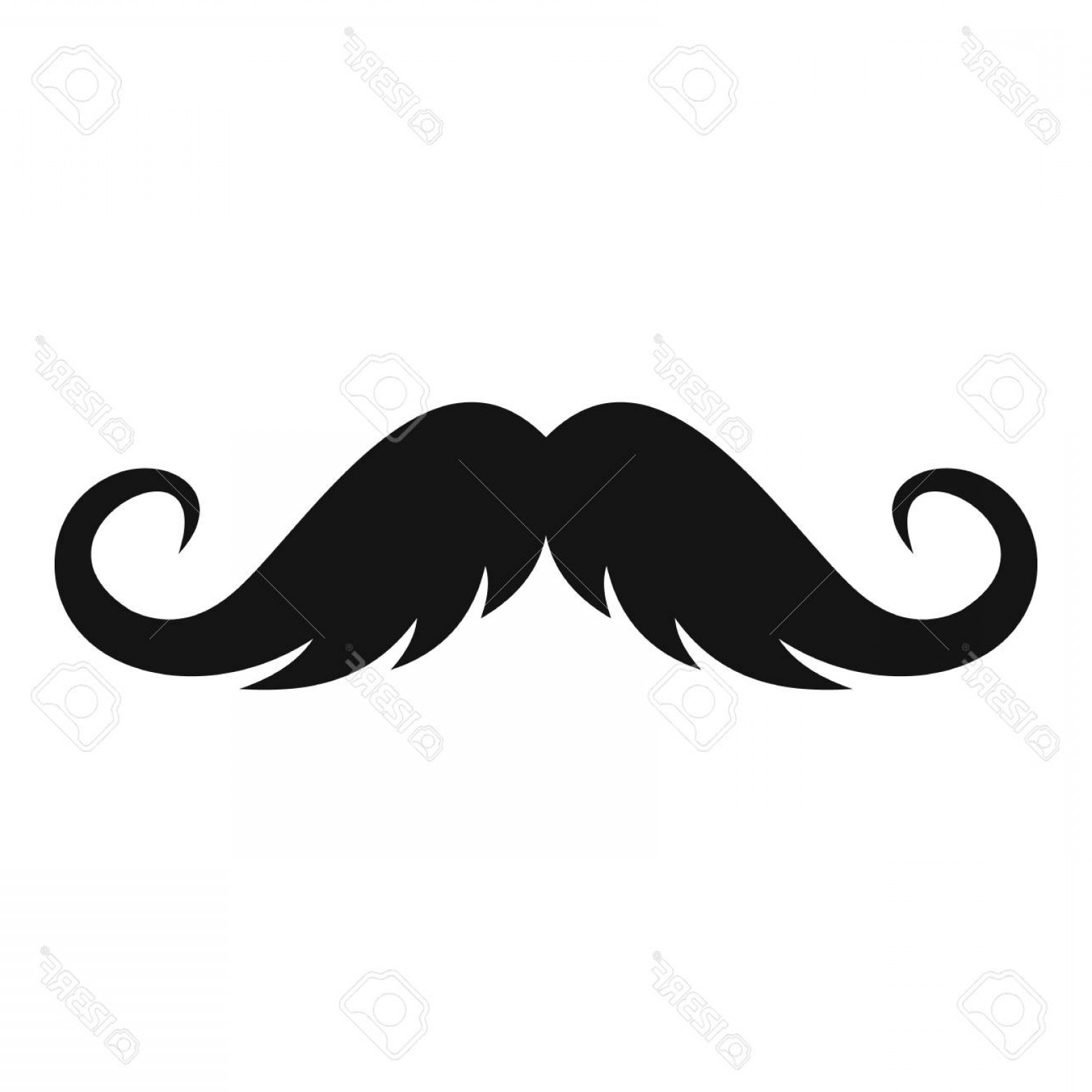 1560x1560 Photostock Vector Fluffy Mustache Icon Simple Illustration