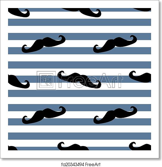 561x581 Free Art Print Of Mustache Vector Tile Background Seamless
