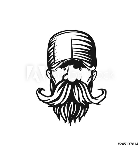 478x500 Hand Drawn Hipster Male Face, Hairstyle, Beard And Mustache