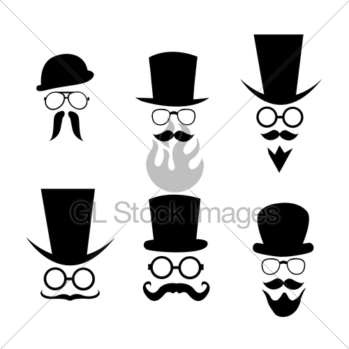 500x500 Hat, Glasses And Mustache Vector Illustration Gl Stock Images