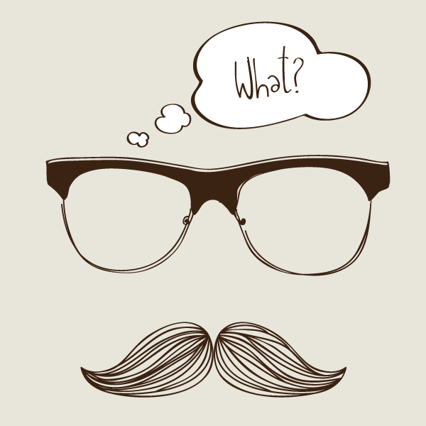 600x600 Hipster Background With Sunglasses And Mustache Vector