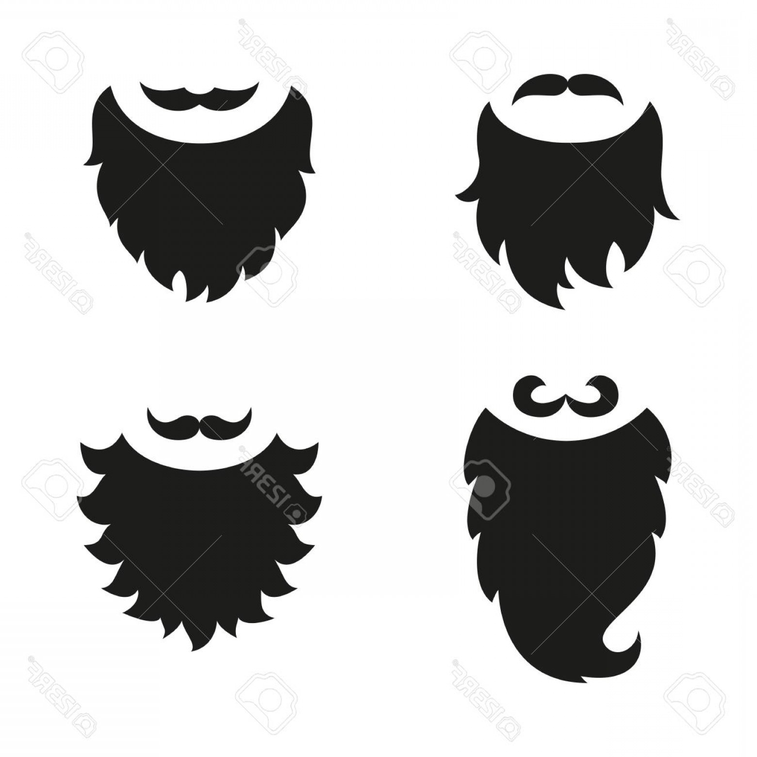 1560x1560 Photostock Vector Set Of Different Beards And Mustaches Vector