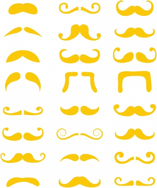 503x600 Blond Moustache Or Mustache Vector Set Free Vector In Adobe