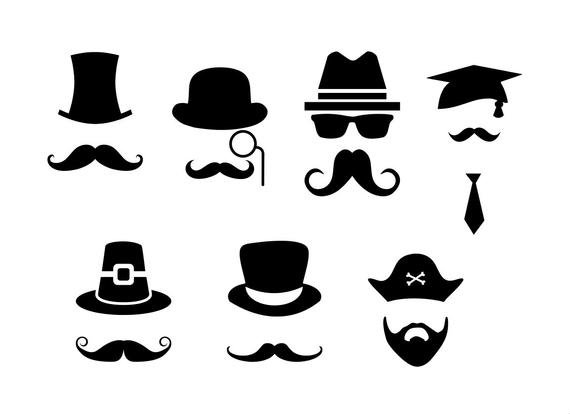 570x414 Disguise Costume Hats Moustaches Party Clipart Etsy
