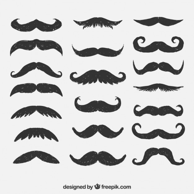 626x626 Hand Drawn Mustaches Vector Free Download