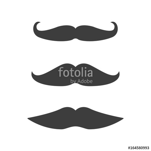 500x500 Mustache Set Icon Collection Flat Mustache Vector Stock Image