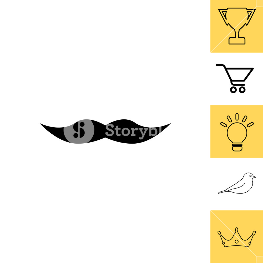 1000x1000 Retro Mustache Vector Icon Royalty Free Stock Image