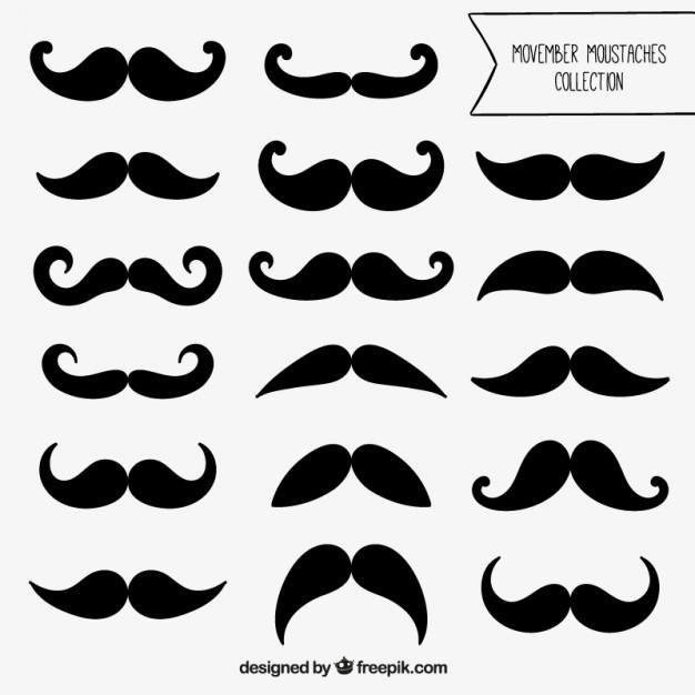 626x626 Vector Mustache Group With Items