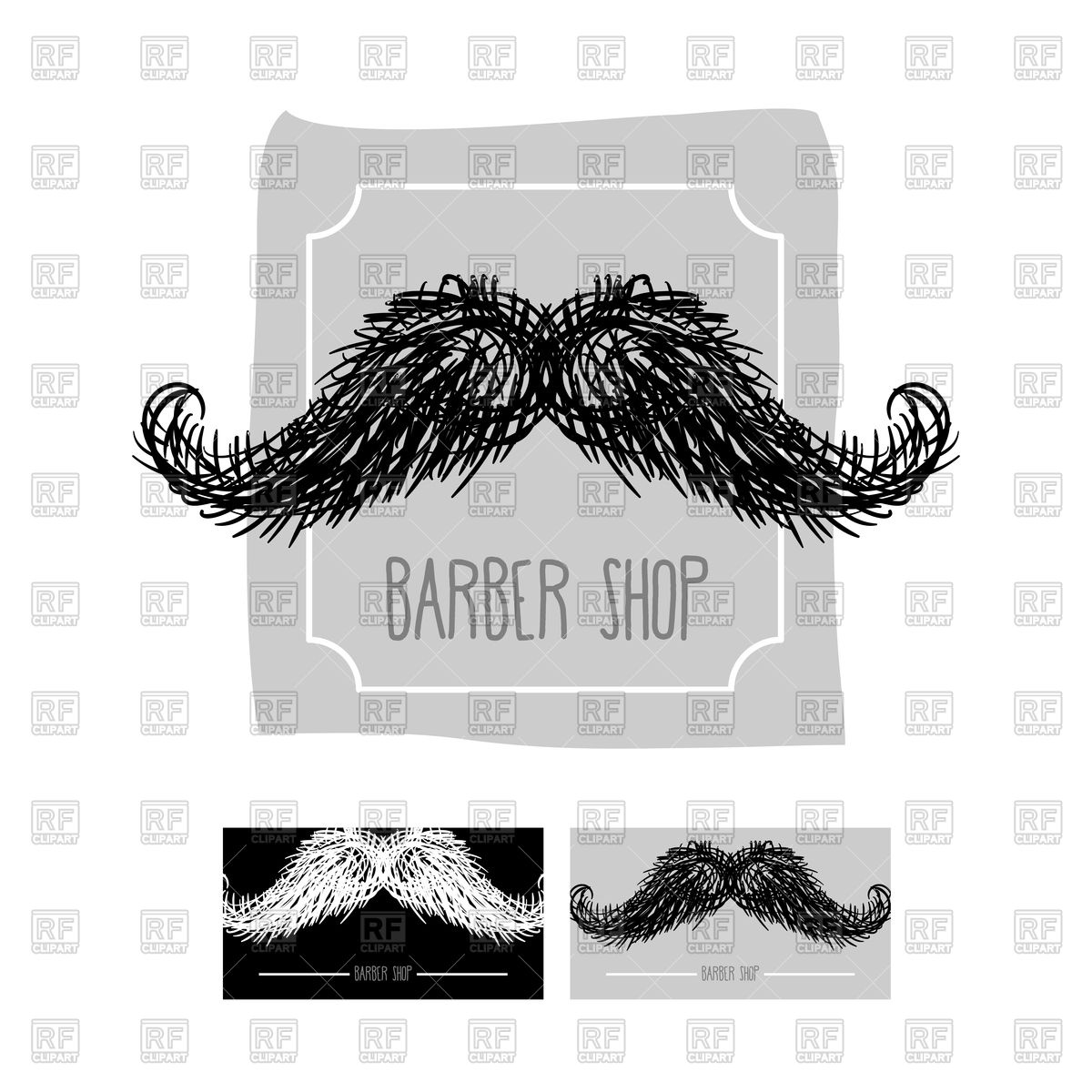 1200x1200 Barber Shop Emblem With Mustache Vector Image Of Design Elements