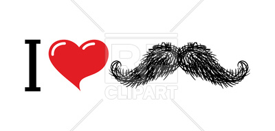 400x191 I Love Mustache Vector Image Of Conceptual Maryvalery
