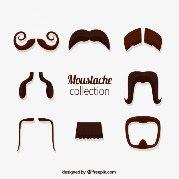 626x626 Collection Of Different Types Of Moustaches Vector Free Download