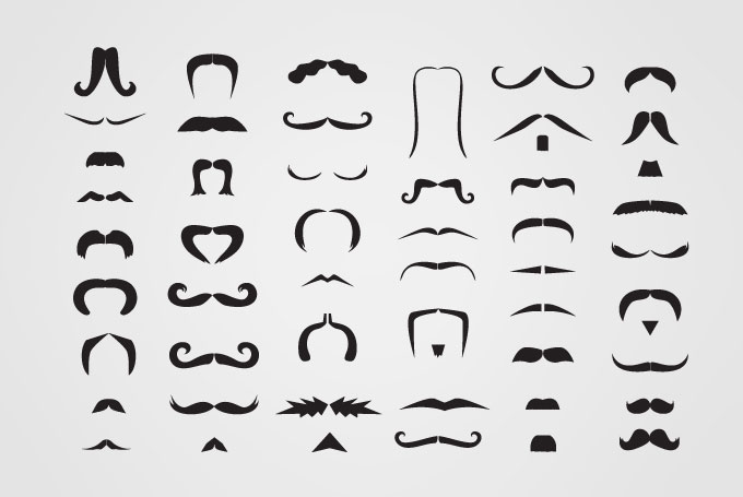 680x455 Moustache Vector Set