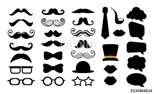 500x304 Moustache Mustache Vector Hipster Icon Set Stock Image