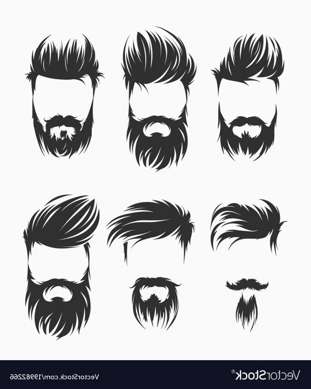 1036x1296 Set Of Men Hairstyle With Beard Mustache Vector Handandbeak